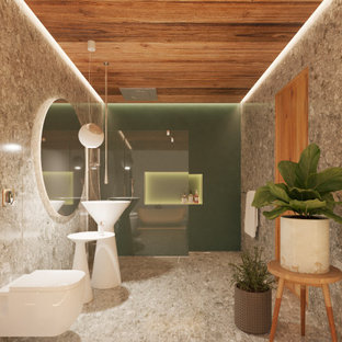 75+ Badezimmer mit Nische und Holzdecke Ideen & Bilder - August 2021