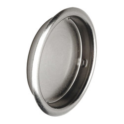 Designers Impressions - 2-1/8" Pocket Door Cup Pull, Satin Nickel - Pocket Door Hardware