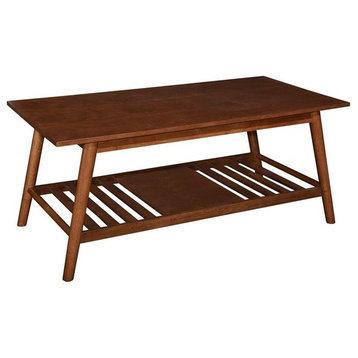 Linon Samantha Wood Coffee Table in Brown