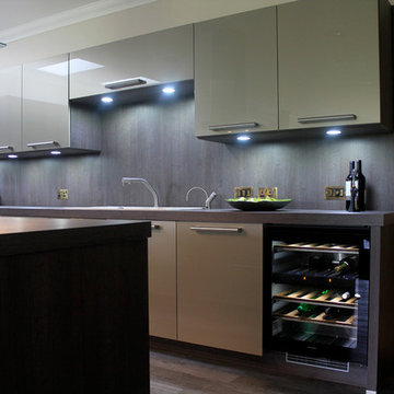Glossy Taupe Kitchen