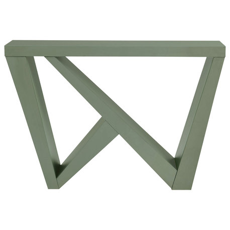 Clara 47.25" Rectangle Console Table With Geometric Design, Sage Green