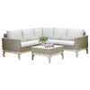 4-Piece Antique Eucalyptus and Wheat Wicker Sectional