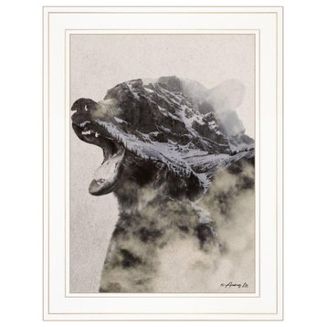 "Bear Fog" by Andreas Lie, Framed Print, White Frame