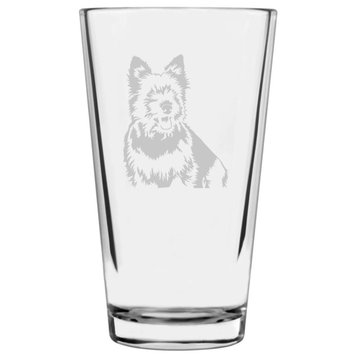 Norwich Terrier Dog Themed Etched All Purpose 16oz. Libbey Pint Glass