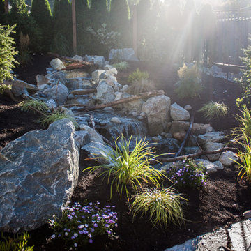 Waterfall with natural lighting coming in