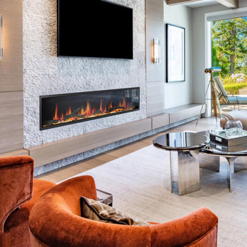 Litedeer Homes Latitude 75" Smart Electric Fireplace with App Driftwood Log