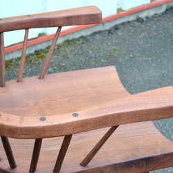 Walnut Curved Back, Spindle, Armchairs - Dining Chairs
