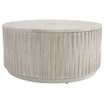 Kosas Home - Maya Round Coffee Table By Kosas Home - Add some style while keeping your place tidy with this this multifunctional coffee table. Featuring a hidden storage this hollow drum will make a great addition to any home. A discreetly placed door on the tabletop allows for easy access to store your favorite blankets, games and more.