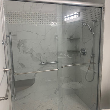 Gray Marble Look Shower