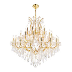 Elegant Furniture and Lighting - Elegant 2800G44G/EC Maria Theresa 37-Light Gold Chandelier Clear - Chandeliers