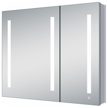 innoci-usa Melania 42”W x 35”H Double-door Recessed Lighted Medicine Cabinet