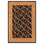 Bareens Designer Rugs - Classic Ziegler Sueann Blue Gold Hand-Knotted Wool Rug - 9'0'' x 11'11'' - Enhance the ambiance of your home with this magnificent Persian-influenced Turkish hand-knotted rug made by skilled artisans capable of creating the most exceptional vegetable dyes and hand-spun wool. This exquisite handmade rug is a one-of-a-kind Peshawar Kafkaz, otherwise identified as Chobi, Chobi Peshawar, Oushak, or Ziegler rug. These handmade rugs are crafted in Pakistan utilizing superior-quality wool imported from Australia, New Zealand, and Korea in two types of weaves: the Persian weave and the Mori weave. This rug is meticulously crafted by hand using the finest natural vegetable dyes extracted from local plants. The artisans use a blend of hand-spun local and fine merino wool, resulting in a rug with a compelling texture, higher lanolin content, and longer staple. The artisans occasionally incorporate natural or artificial silk into the pile to enhance specific motifs. The finished product is an awe-inspiring execution of flawless design and an understated palette that exudes elegance.