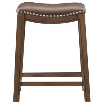 Yannis 24" Height Saddle Stool, Brown