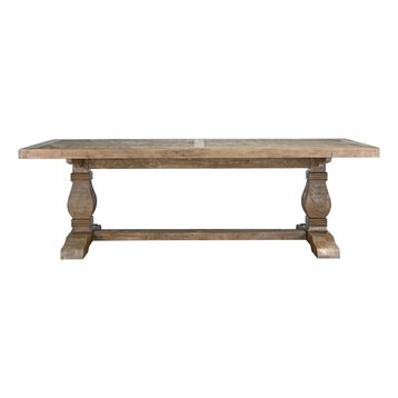 Amelie Dining Table, 94", Desert Gray, French Country, Rectangle