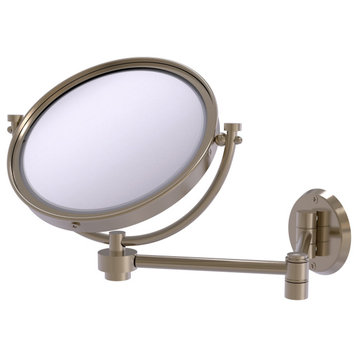 8" Wall Mounted Extending Make-Up Mirror 5xMagnification, Antique Pewter