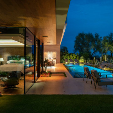 Bighorn Palm Desert ultra modern home glass wall indoor outdoor living