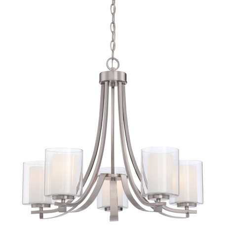 Minka Lavery 4105 Parsons Studio 5 Light 26"W Vantage Chandelier - Brushed