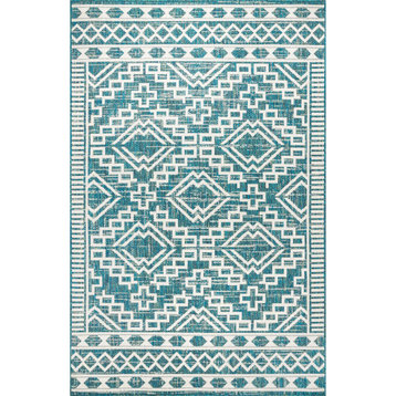 nuLOOM Jaelyn Transitional Outdoor Area Rug, Green 4'x6'