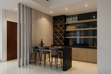 Example of a trendy home bar design in Orlando