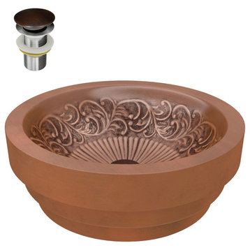 ANZZI Thessaly 17" Vessel Sink, Polished Antique Copper