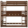 Transitional Triple Bunk Bed, Hardwood Construction With Mocha Finish, Twin Size