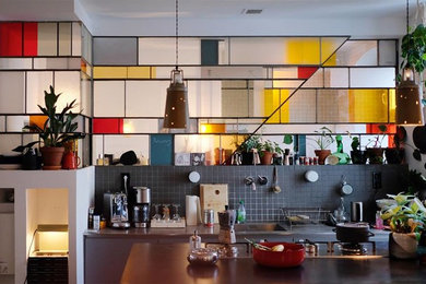 Example of a mid-sized urban living room design in Berlin