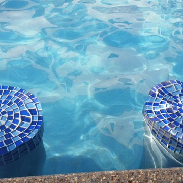 Swim up pool bar custom pool.