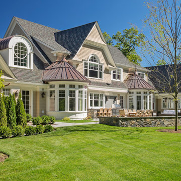 Classical New England Shingle and Stone Home