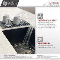 STYLISH Silicone Drying Mat and Trivet, Dark Gray