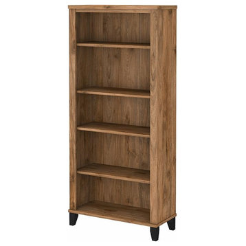 Somerset Tall 5 Shelf Bookcase in Fresh Walnut - Engineered Wood