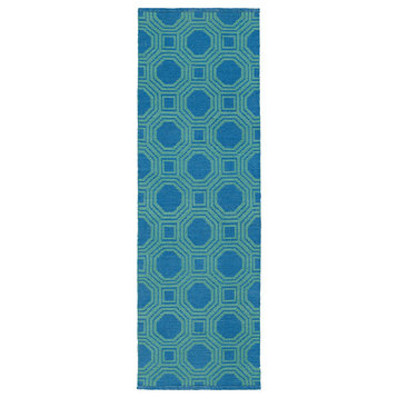 Kaleen Brisa Bri06 Geometric Outdoor Rug, Blue/Turquoise (17B), 9'0"x12'0"