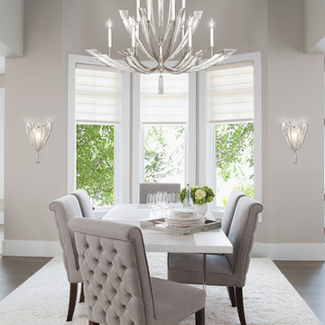 Fine Art Lamps 797340 Vol de Cristal Platinized Silver Leaf Chandelier