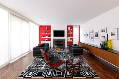Living room - modern living room idea in Chicago