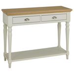 Bentley Designs - Hampstead Soft Grey and Pale Oak Console Table With Turned Legs - Hampstead Soft Grey & Pale Oak Console Table with Turned Legs offers elegance and practicality for any home. Soft-grey paint finish contrasts beautifully with warm American Oak veneer tops, guaranteed to make a beautiful addition to any home.