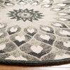 Safavieh Novelty Collection NOV603 Rug, Charcoal/Ivory, 4' Round