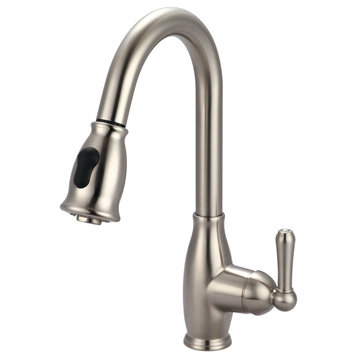 Accent Single Handle Pull-Down Kitchen Faucet, Pvd Brushed Nickel