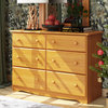 100% Solid Wood Double Dresser, Honey Pine