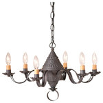 Hancrafted by Irvin's - Concord Chandelier, 6-Arm Punched Tin Candelabra, 21" - "CONCORD"