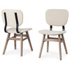Haden Cream Fabric Seat With Brown Solid Wood Frame Dining Chair (Set of 2)