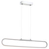 Ned 39" Dimmable Adjustable Integrated Led Metal Linear Pendant, Chrome