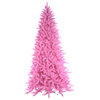 Pre-Lit Slim Ashley Spruce Christmas Tree, Clear and Pink Lights, Pink, 9'