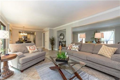 Inspiration for a timeless family room remodel in Kansas City