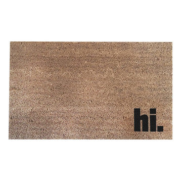 Hand Painted "Hi." Doormat, Black Soul