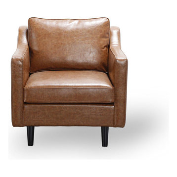 Scandinavian Style Tan Sofa, 1-Seater