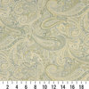 Green Blue And Ivory Paisley Contemporary Upholstery Grade Fabric By The Yard