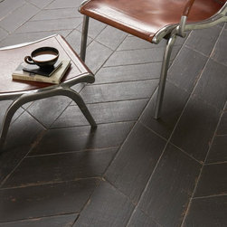 Dartrey Black Rhombus Wood Effect Tile - Flooring