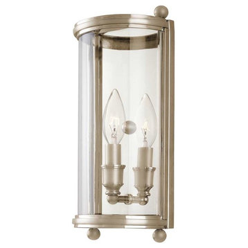 Mansfield, One Light Wall Sconce, Antique Nickel Finish, Clear Glass Shade