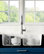 Karran 33" Top Mount Double Bowl 50/50 Quartz Kitchen Sink, White With Faucet