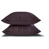 Art Silk Plain & Solid Set of 2, 14"x14" Throw Pillow Cover - Dark Plum Luxury