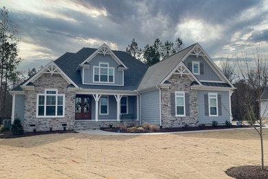 Transitional exterior home idea in Raleigh